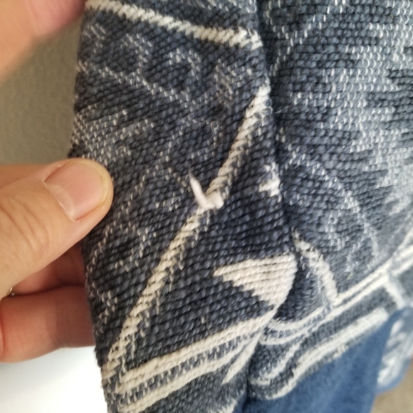 Anu by Natural tapestry jacket blue Aztec design 100% cotton SMALL FLAW - Picture 10 of 11